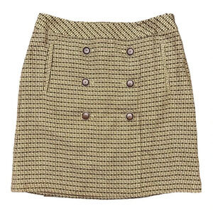 Loft Ann Taylor Wool Blend Twee Mod Retro Skirt Brown Size 6